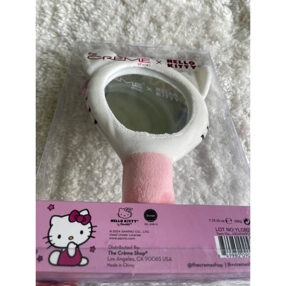 Hello Kitty The Creme Shop X Luxury Limited Edition Plush Handheld Mirror NEW - Picture 6 of 8